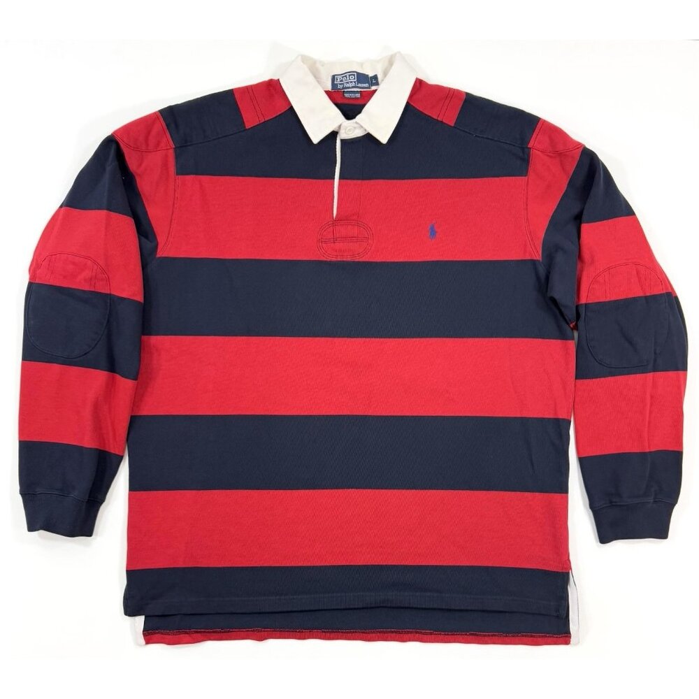 Polo by Ralph Lauren Red and Navy Striped Shirt